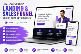 carrd unbounce landing squeeze sales lead generation funnel page copy design