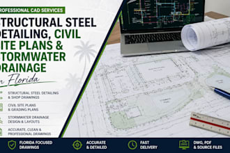 draw structural steel detailing civil site plans, stormwater drainage in florida