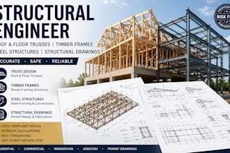 structural engineer, roof and floor trusses timber  steel structures draw