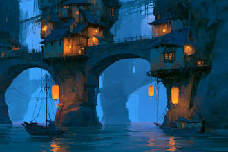 draw stylized environment art and 2d backgrounds