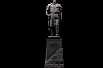 turn 3d scan to stl sculpture, manifold mesh,meshmixer statue, monument headbust