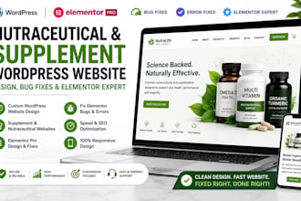 build nutraceutical supplement wordpress elementor website bug  elementor errors