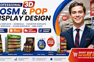 design 3d product display stands, gondolas stands, pop,  and supermarket posm