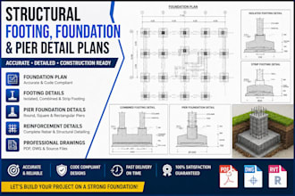 design structural footing, foundation and pier detail plans for canadia