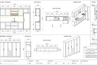 create expert autocad shop drawings and millwork drawings