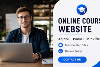 online course website membership sites, kajabi sites, podia thinkific site