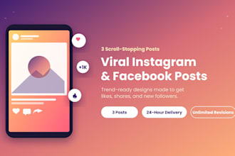 design viral instagram and facebook posts for your business