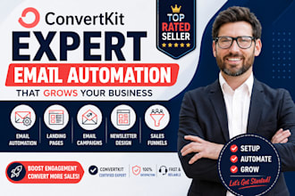 be your convertkit expert for email automation landing pages and funnels