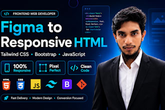 develop a responsive website using HTML CSS tailwind CSS js