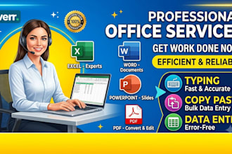 do data entry, ms word, ms excel and power point work
