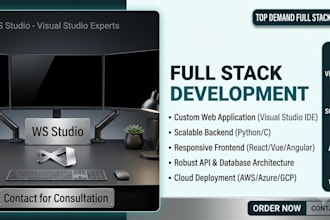 develop a custom full stack web application in visual studio