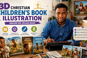 3d african american christian children book illustration amazon KDP upload