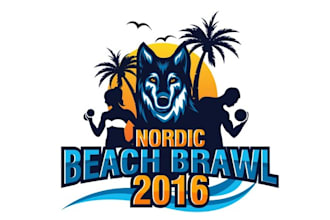 design traditional nordic beach brawl brand logo