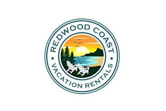 design monogram redwoods meet sea brand logo