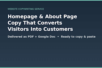 write your website homepage and about page copy