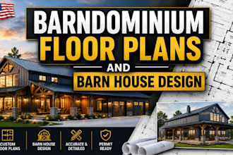 be your professional architect for barndominium floor plan and barn house design