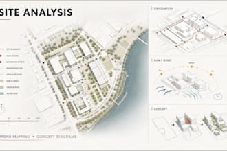 create urban site analysis, masterplan mapping and professional concept diagrams