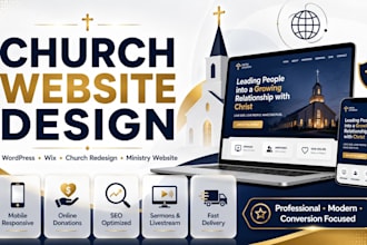 design modern church website, ministry, nonprofit, ngo charity donation website