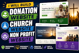 build donation website, church website, non profit website