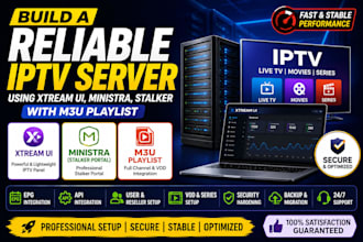 build a reliable server using xtream ui, ministra, stalker with m3u playlists