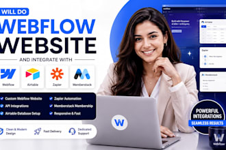 do webflow website and intergrate with apis, airtable, zapier, memberstack