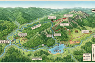 design resort map, campground map, hotel map, rv park map, and tourist map