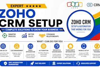do zoho CRM setup, automation, customization and integration