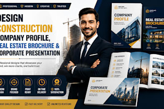 design construction company profile, real estate brochure and presentation