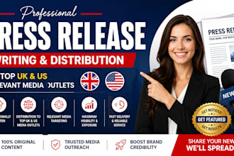 write and distribute press releases to USA, UK and global news sites