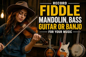 record fiddle, mandolin, bass guitar or banjo for your music