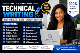 write SEO tech articles, technology blogs and website content