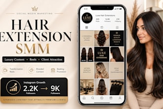 manage hair extension social media content, reels and instagram growth