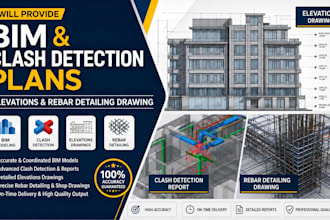 provide bim and clash detection plans for elevations and rebar detailing drawing