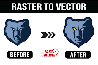 do manual vector tracing and logo vectorization