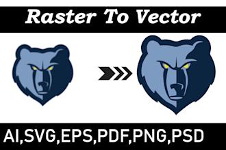 do manual vector tracing and logo vectorization