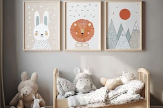 create nursery wall art prints for etsy shop