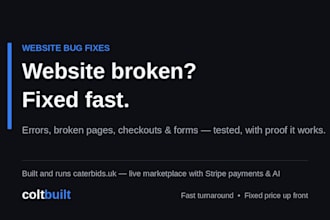 fix your website bugs, errors and broken pages fast