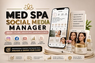 social media marketing manager med spa aesthetics botox fillers skincare clinics