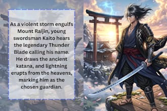 create japanese manga illustration, anime book art, comic pages and cover design
