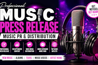 write music press release, music promotion, music press release distribution