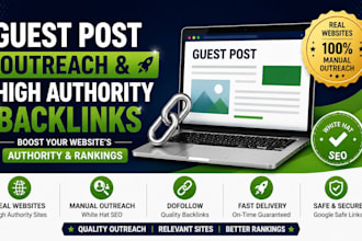 do guest posting outreach and build high quality backlinks