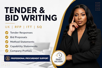 write a professional tender response, rfp, rfq and itt proposal