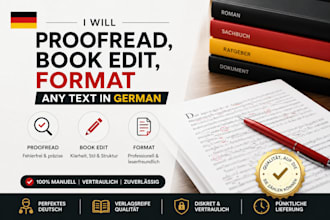 professionally edit and proofread your german book and novel