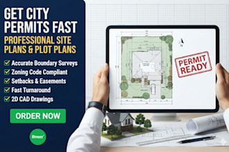 draw land survey boundary survey plot plans site plans and land surveyor permit