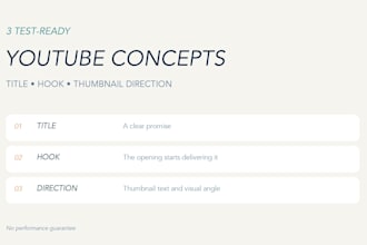 create youtube titles hooks and thumbnail concepts to test