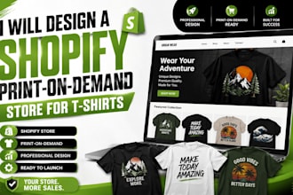 design a shopify print on demand store for t shirt