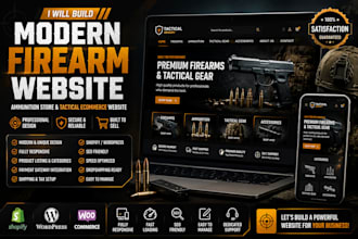 build a modern firearm website, ammunition store, and tactical ecommerce website