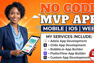 build no code app glide bubble io adalo flutterflow flutter mobile app developer