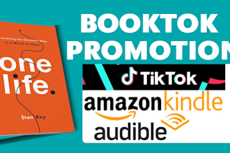 create and promote booktok tiktok video for kindle ebook, amazon book, audible