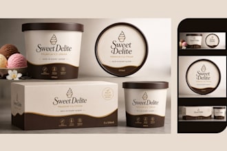 design premium ice cream labels and packaging for your brand